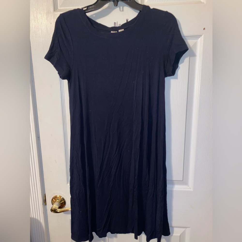 XS Navy Blue Flowy T-Shirt Dress